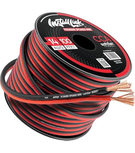 Amazon.co.jp: 16 AWG 4芯スピーカーケーブルStranded裸銅線100 ' ft